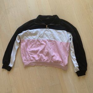 Collared Colorblock Sweatshirt